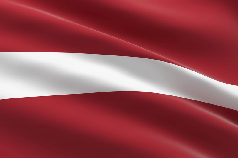The flag of Latvia